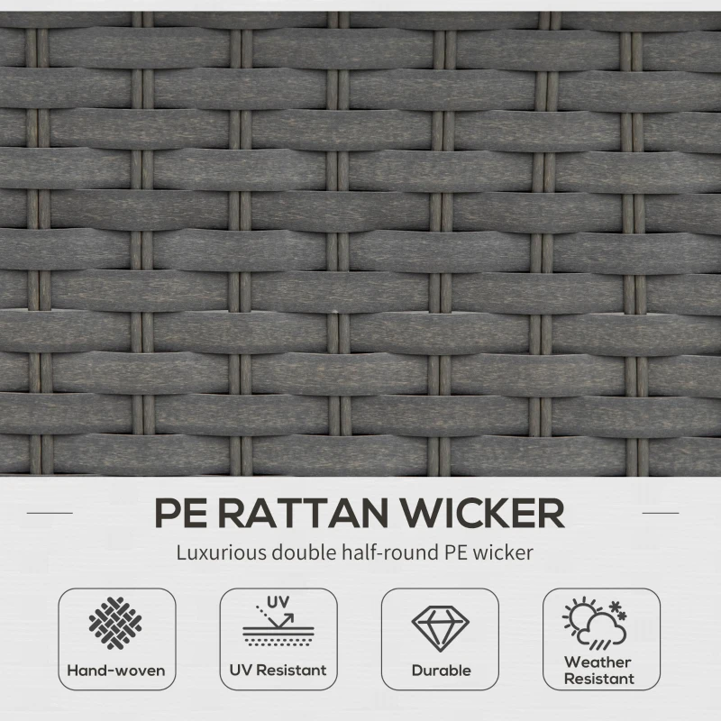 Best 6PC Garden Rattan Sofa Set Bonzer Outdoor Furniture Patio Table Loveseat Stool Lounging Ottoman Aluminium Frame Wicker Weave Conservatory Grey - Image 4