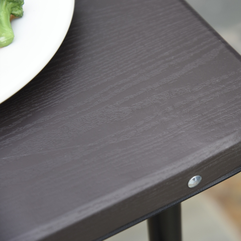 Best 4FT Portable Metal Picnic Table, 22Lx61Wx53/71.5H cm-Black/Brown - Image 12