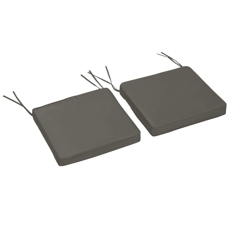 Best Set of 2 Garden Chair Cushions with Ties, 45 x 45 cm Replacement Cushions for Outdoor Furniture, Dark Grey - Image 11