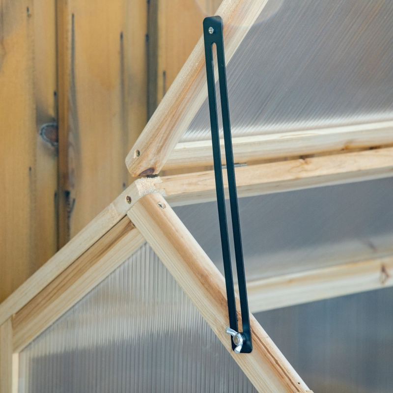 Best Wooden Cold Frame Garden Polycarbonate Greenhouse with Openable Top Cover, Grow House for Flowers, Vegetables, Plants, 90 x 52 x 50cm, Natural - Image 9