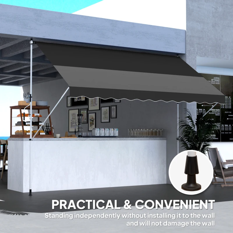 Best 3x1.5m Adjustable Outdoor Aluminium Frame Awning Black - Image 8