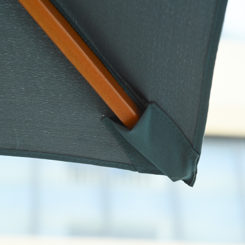 Best 3 x 3 metre Patio Parasol Garden Umbrellas Sunshade Outdoor Wooden Parasol Canopy Double Tier, Dark Grey, BASE NOT INCLUDED - Image 9