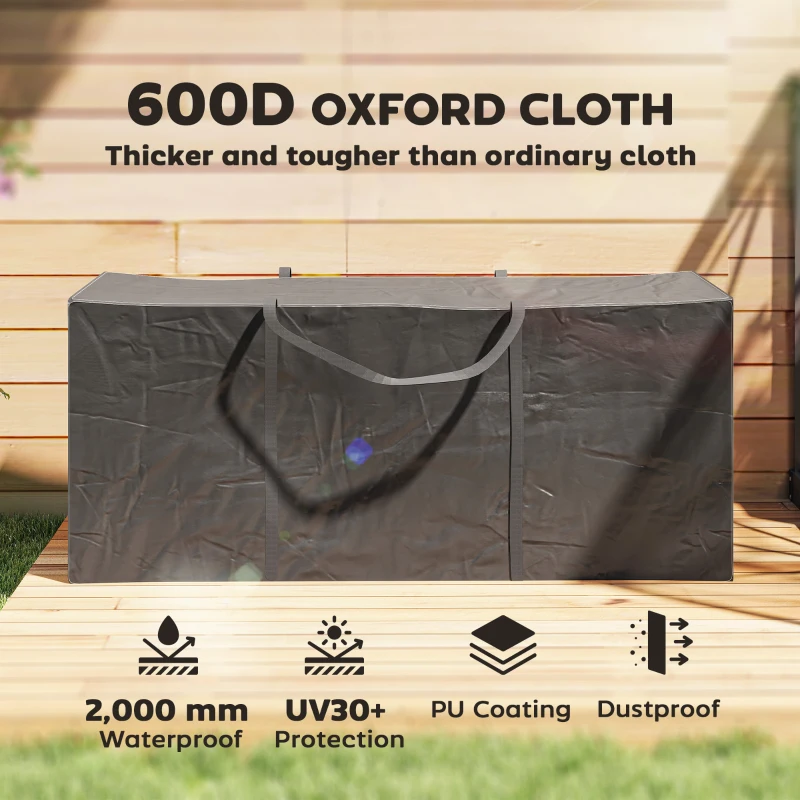 Best 720 L Outdoor Garden Cushion Storage Bag, Heavy Duty 600D Oxford Fabric Waterproof Garden Furniture Cushion Storage Bag with 2-Way Zip for Tent, Christmas Tree, 175 x 55 x 75 cm, Black - Image 4