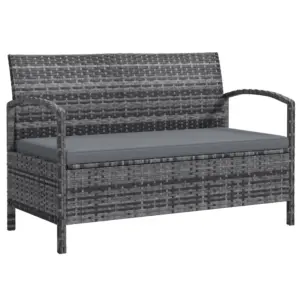 Best 125L Storage Garden Bench, with Cushion - Grey