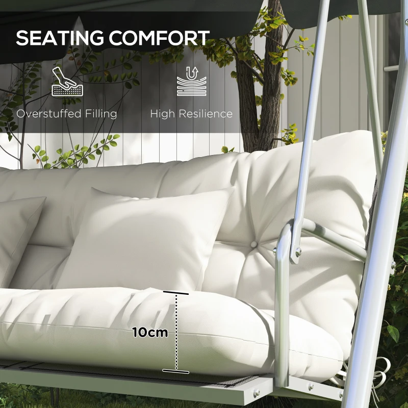 Best Back and Seat Cushion Replacement with 2 Pillows, Patio Chair Cushions Set with Ties, White - Image 6