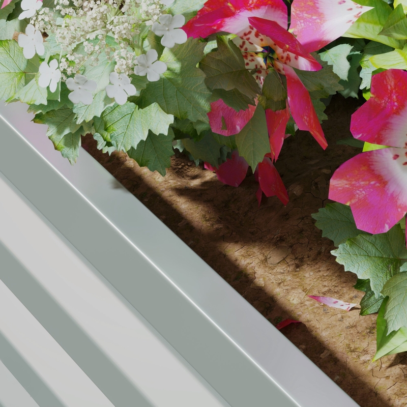 Best Set of Two 60 x 60cm Steel Planter Boxes - Light Grey - Image 9