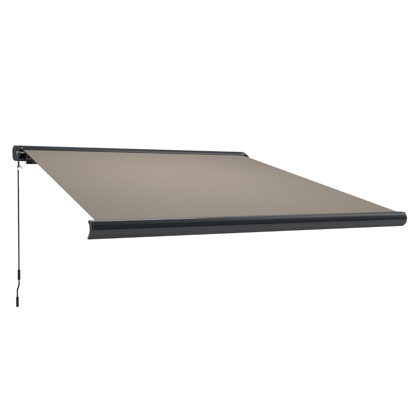 Best 3.5 x 3 m Electric Awning with Remote Controller, Aluminium Frame DIY Retractable Awning, UV50+ Sun Shade Canopy for Garden Patio Deck Door Window, Light Grey - Image 11