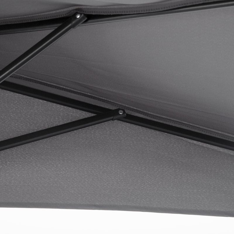 Best 3(m) Half Parasol Semi Round Umbrella Patio Metal Frame Crank Handle for Balcony-- NO BASE INCLUDED, Grey - Image 9