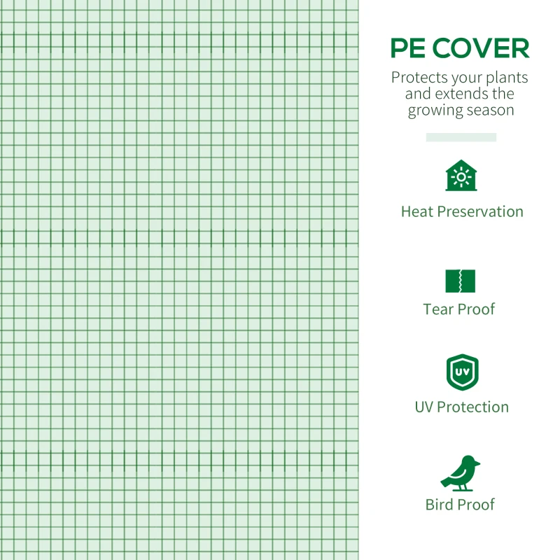 Best Walk in Polytunnel Greenhouse, Green House for Garden with Roll-up Window and Door, 1.8 x 1.8 x 2 m, Green - Image 4