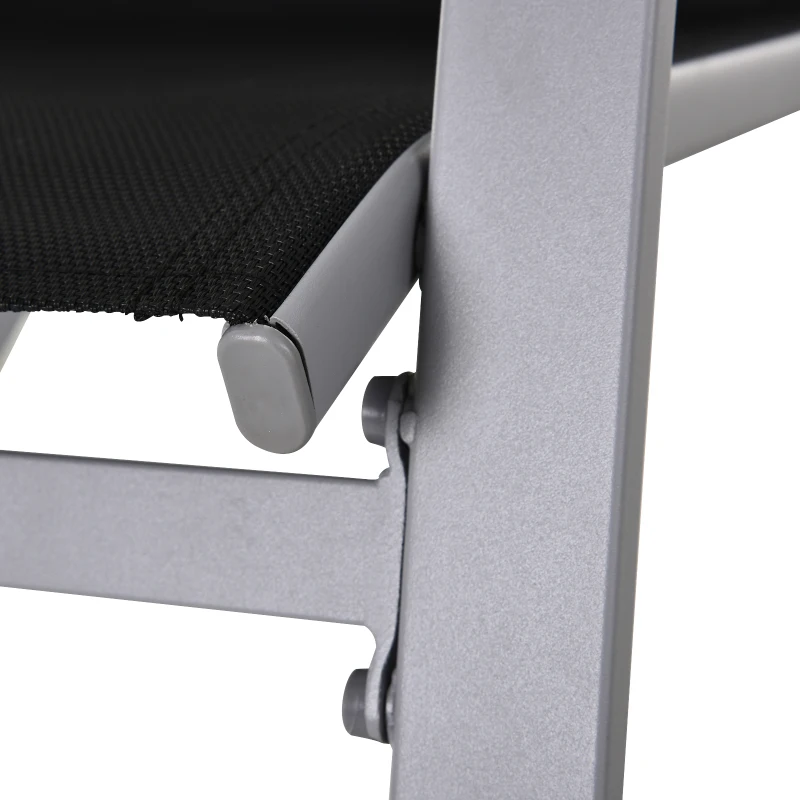 Best Rocking Chair Sun Lounger Garden Seat Patio High Back Texteline Black - Image 8