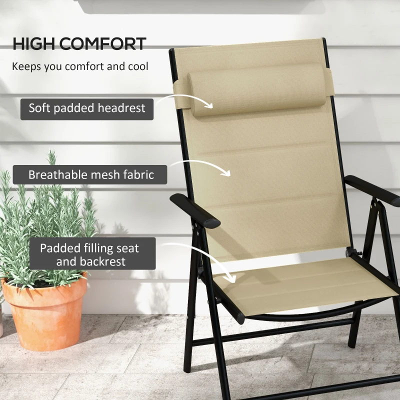 Best Set of Two Padded Garden Chairs - Khaki - Image 4