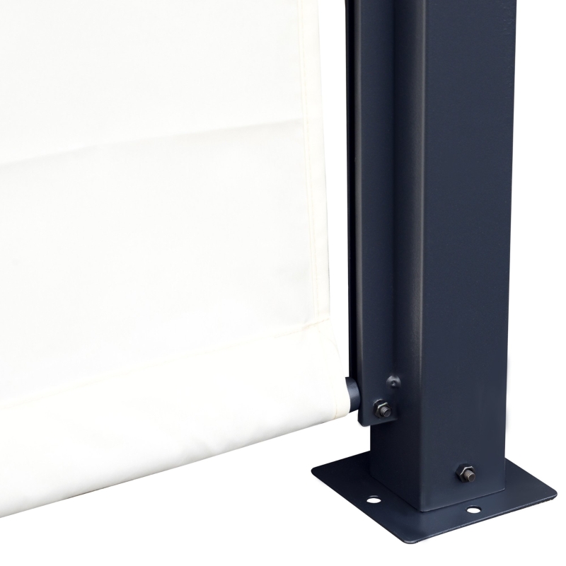 Best Metal Pergola With Canopy Retractable Pergola Canopy 3Lx3Wx2.3H m Garden Gazebo Party Tent Sun Shelter Cover - Cream White/Black - Image 9