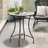 Best 60cm Mosaic Round Bistro Table Side Bar Table Patio Garden Outdoor Balcony Furniture - Image 2