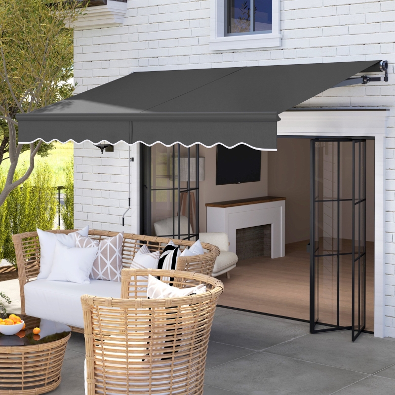 Best 3 x 2.5m Electric Awning with Remote Controller, Aluminium Frame DIY Retractable Awning, UV30+ Sun Shade Canopy for Garden Patio Deck Door Window, Dark Grey - Image 10