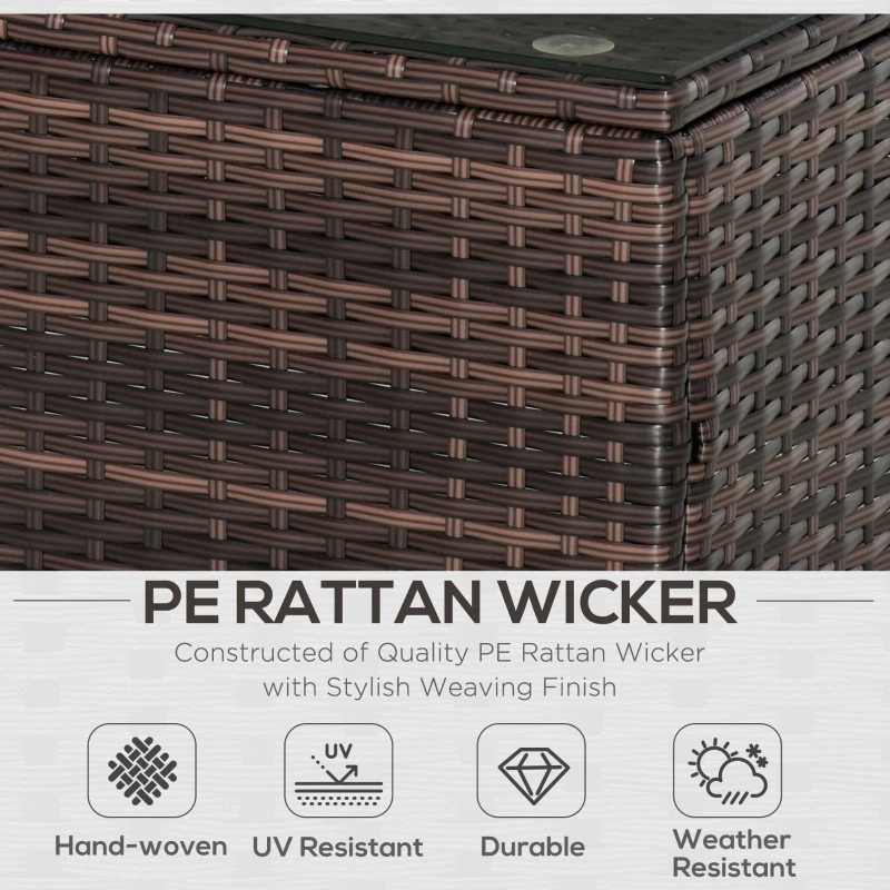 Best 6 Pieces Rattan Garden Furniture Set, 5 Seater Sectional Garden Corner Sofa Set with Glass Top Coffee Table, Cushions and Pillows, All-Weather Wicker Conversation Furniture, Cream White - Image 4