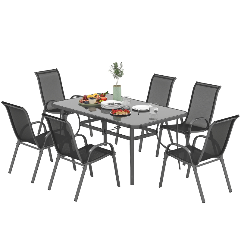 Best Seven-Piece Outdoor Dining Set - Charcoal Grey - Image 11