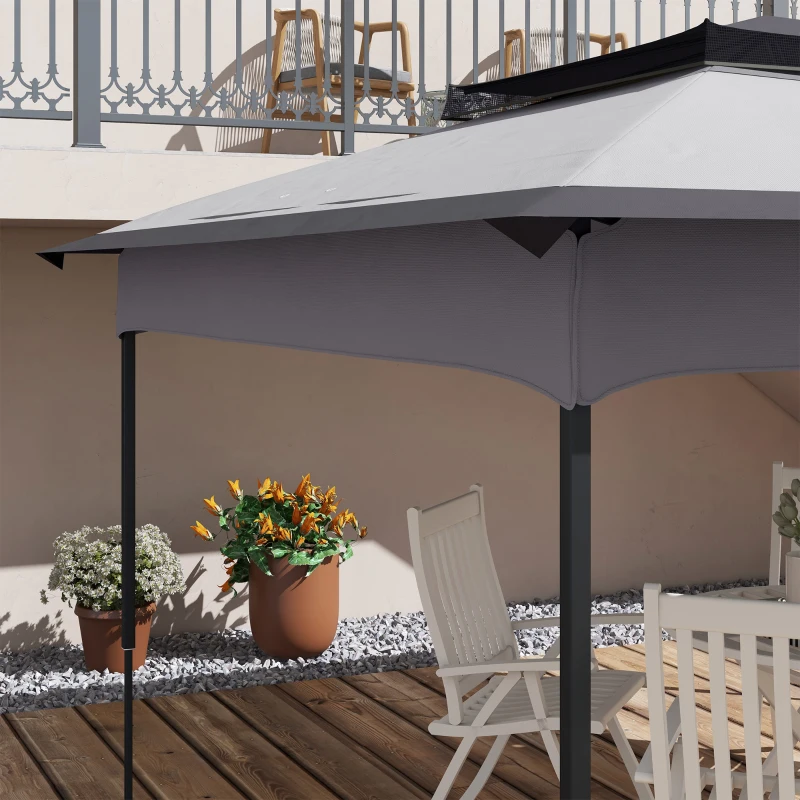 Best Pop up Gazebo Cover, 2-Tier Gazebo Roof Replacement for 3.25m x 3.25m Frame, 30+ UV Protection, Grey - Image 8