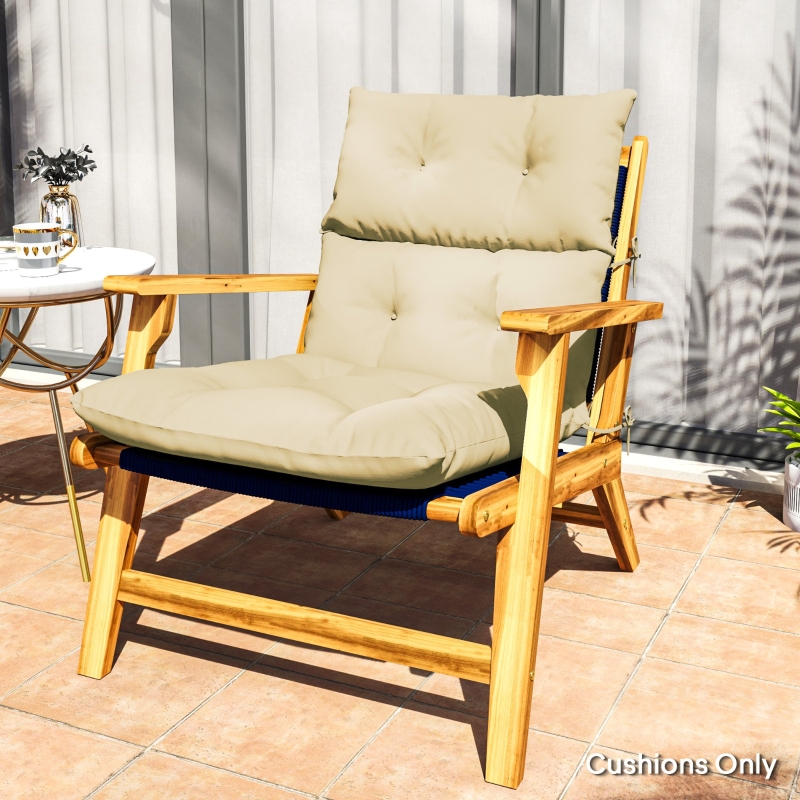 Best 115 x 56cm Rocking Chair Padded Seat Cushion - Beige - Image 10