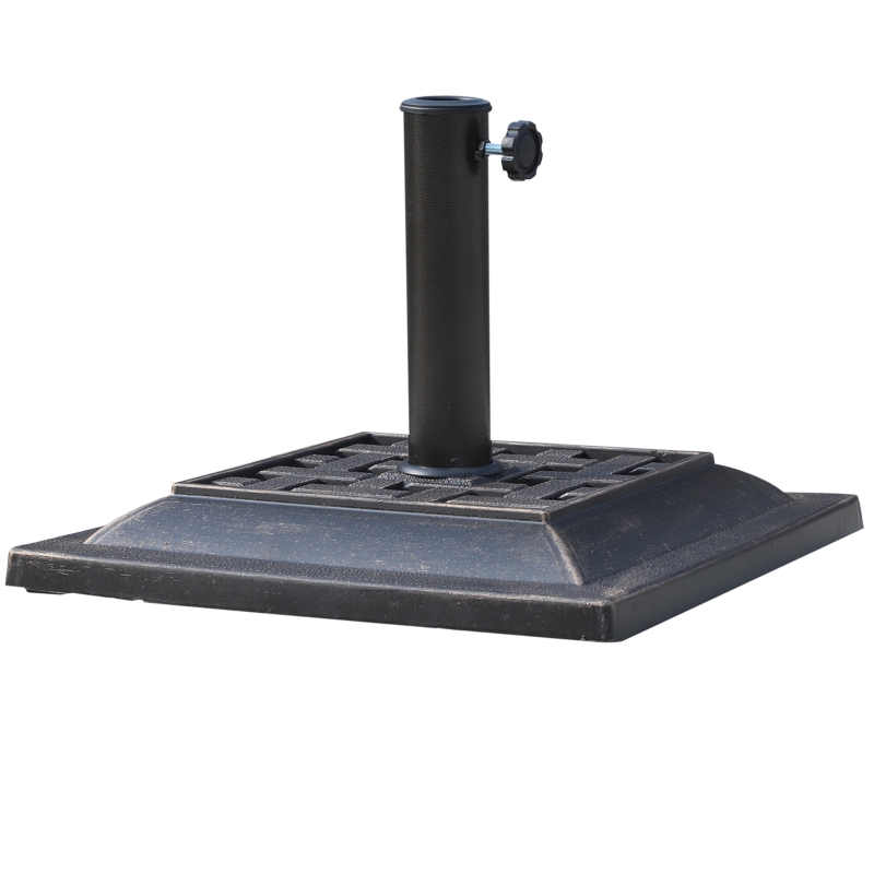 Best 9kg Square Garden Parasol Base Holder Resin Outdoor Market Umbrella Stand with Adjustable Coupler, Bronze - Image 14