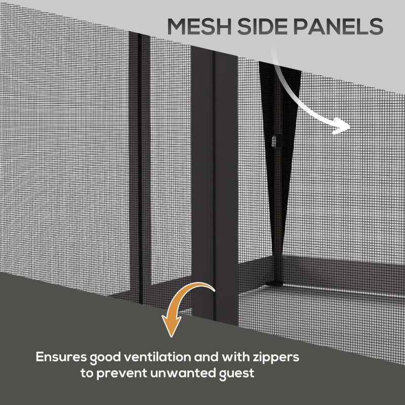 Best 3 x 3(m) Pop Up Gazebo with Mosquito Netting, 1 Person Easy up Marquee Party Tent with 1-Button Push, Double Roof, Carry Bag, Sandbags, Height Adjustable Instant Shelter, Grey - Image 5