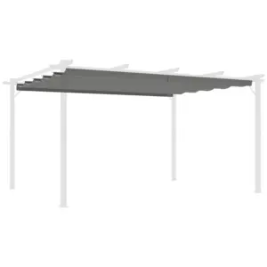 Best Retractable Pergola Shade Cover, Replacement Canopy for 4 x 3 (m) Pergola, Retractable Roof, Light Grey