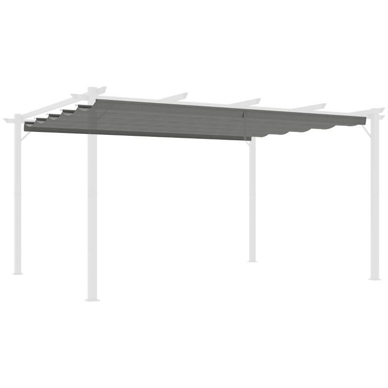 Best Retractable Pergola Shade Cover, Replacement Canopy for 4 x 3 (m) Pergola, Retractable Roof, Light Grey