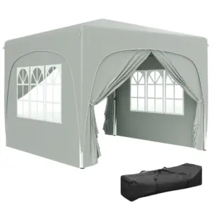 Best 3 x 3m Pop-Up Gazebo Shelter, with Accessories - Light Grey