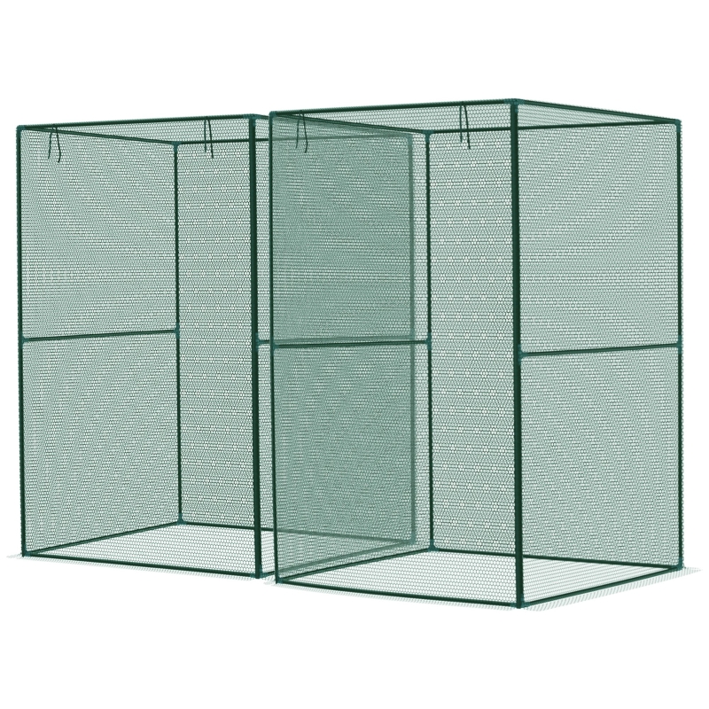Best Set of 2 Fruit Cage Bird Netting, Vegetable Plant Protection Tent with Zipped Door, Anti Bird, Insects, Small Animals, 1.2 x 1.2 x 1.8m, Dark Green - Image 11