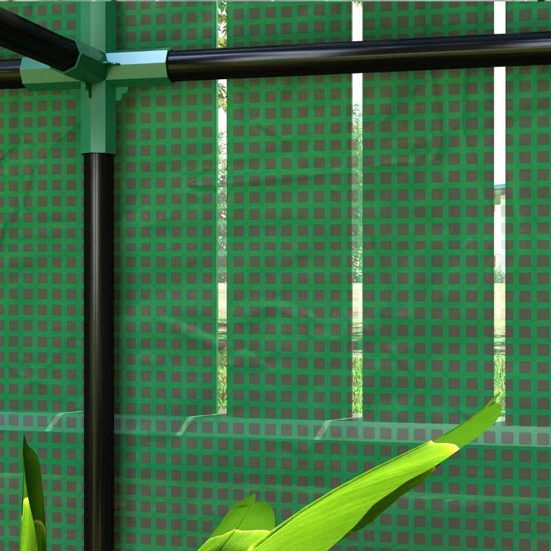 Best 40 x 100cm Three Shelf Steel Frame Greenhouse - Green - Image 9