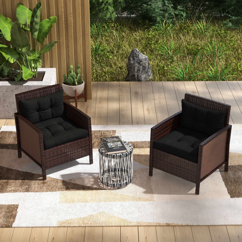 Best 2-Piece Seat Cushions Back Pillows Replacement, Patio Chair Cushions Set for Indoor Outdoor, Black - Image 10