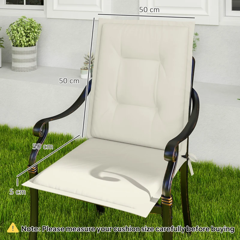 Best Set of Four Padded Garden Seat Cushions - White - Image 3