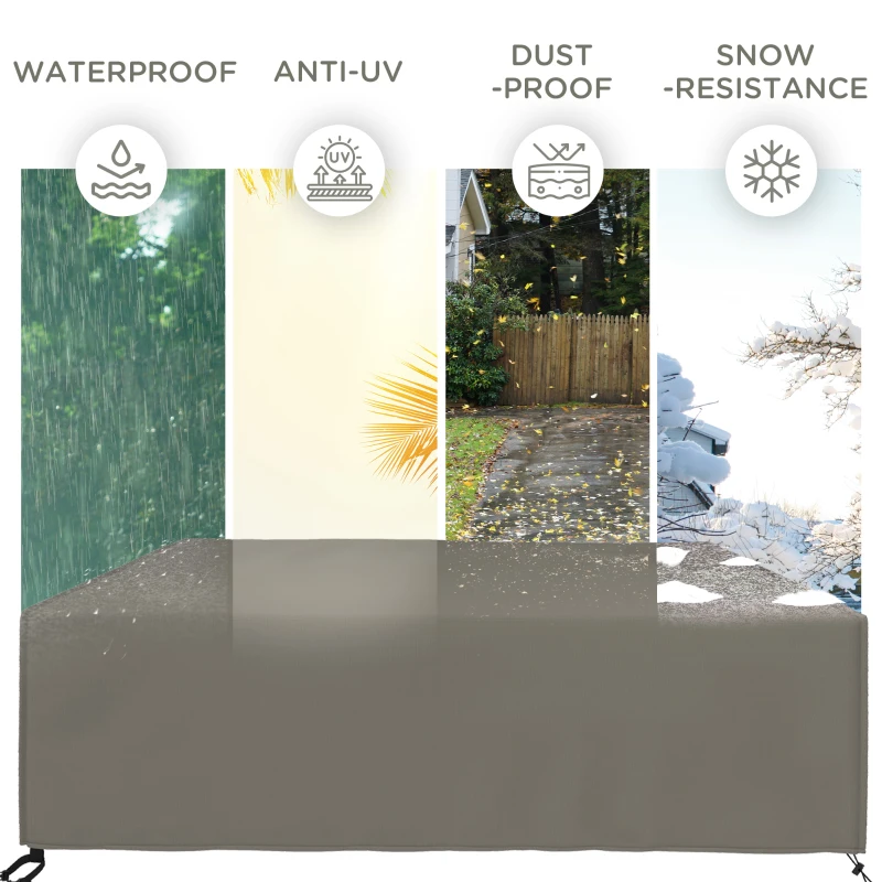 Best Large Square Patio Garden Furniture Set Cover 600D Oxford Waterproof, 230 x 230 x 70cm, Grey - Image 6