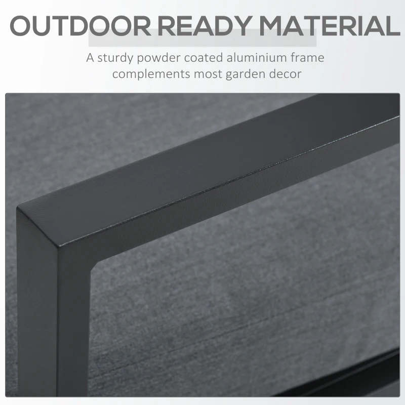 Best 5-Piece Aluminium Garden Furniture Sets, 4 Seater Outdoor Conversational Dining Set with Gas Fire Pit Table Cushions for Yard, Poolside, Patio, Grey - Image 7