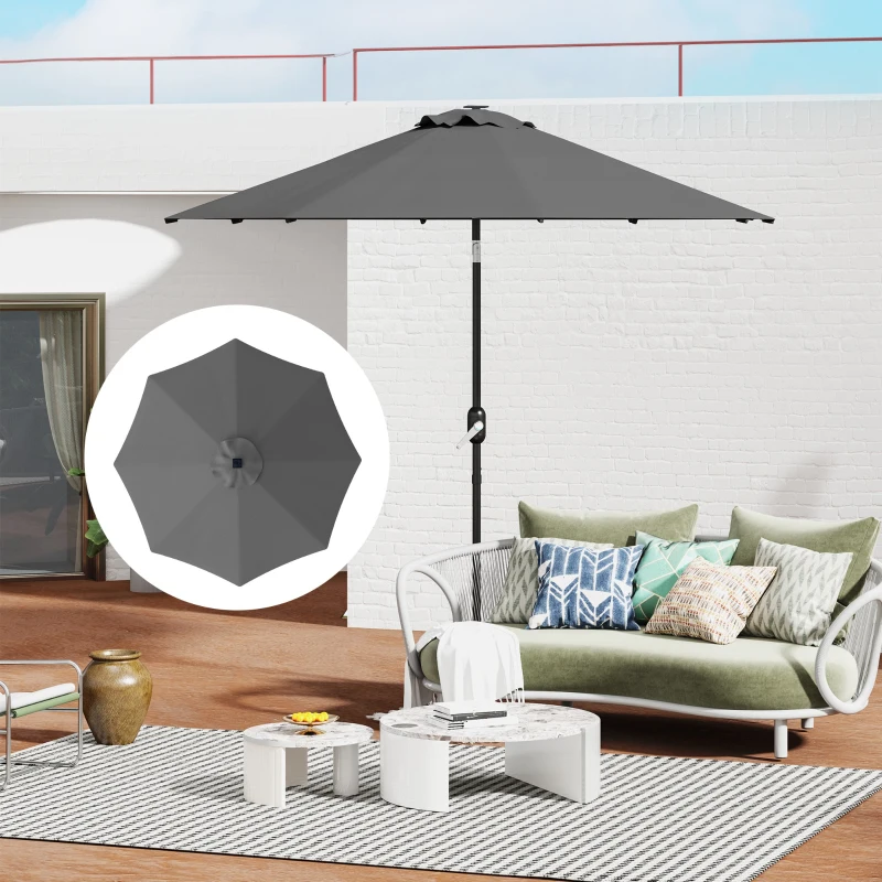 Best 3 m Replacement Parasol Canopy with Top Vent, UPF 50+ Garden Parasol Replacement Canopy, 8 Rib Parasol Cover Replacement Fits Various Frames, Grey - Image 8