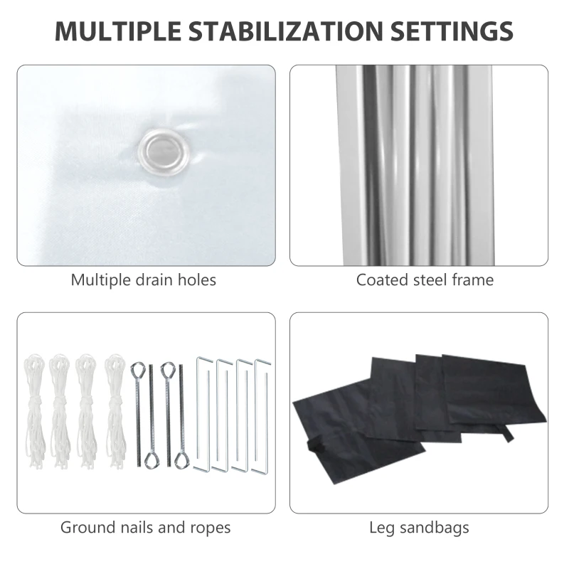 Best 3 x 3 (M) Pop Up Gazebo, UPF 30+ with 2 Sidewalls, Leg Weight Bags and Wheeled Bag, Height Adjustable Party Tent Event Shelter for Garden, Patio, White - Image 7