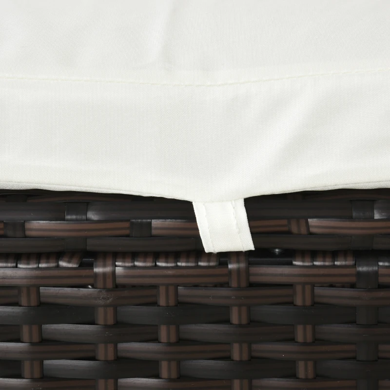 Best PE Rattan Sun Lounger with Cushion, Outdoor Garden Sunbed Furniture with 5-Level Recliner Backrest, and Armrest, Set of 2, Brown - Image 8