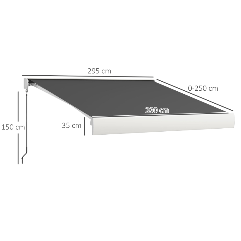 Best 2.5 x 3m Electric Cassette Awning, with Remote - Grey - Image 3