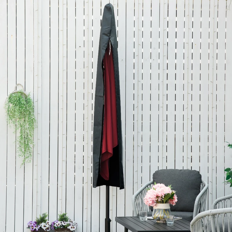 Best Parasol Cover, Patio Cantilever Cover, Banana Umbrella Protector with Rod, Zipper for Outdoor Garden, Patio, Dark Grey - Image 6