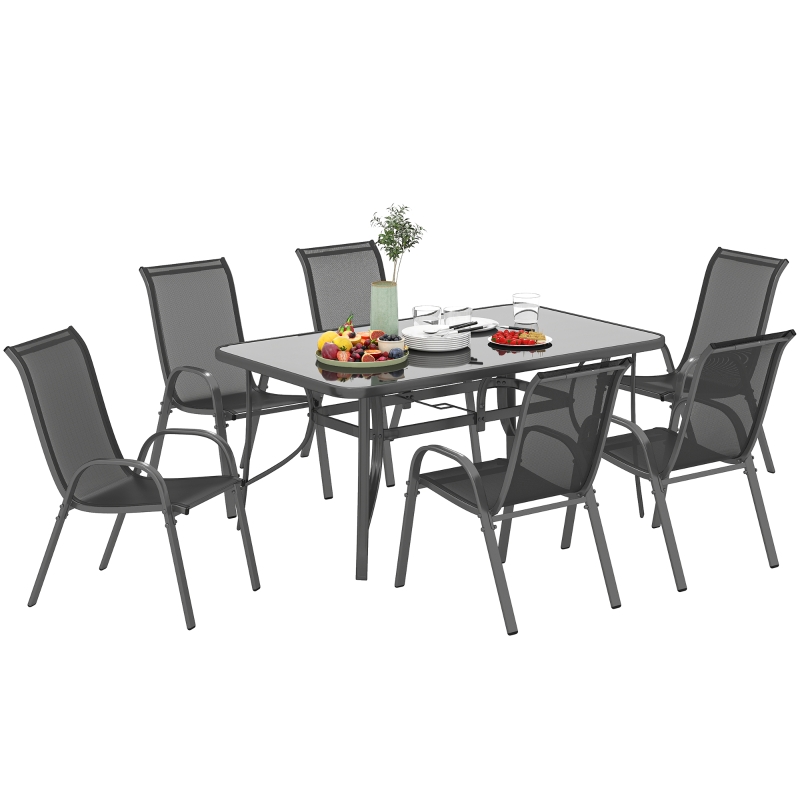 Best Seven-Piece Outdoor Dining Set - Charcoal Grey - Image 10