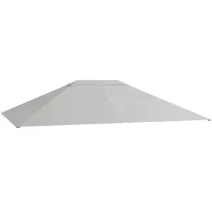 Best 3 x 4m Gazebo Canopy Replacement Cover, Gazebo Roof Replacement (TOP COVER ONLY), Light Grey
