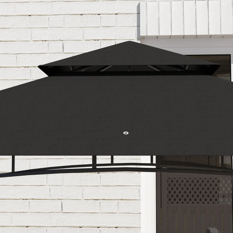 Best 150 x 240cm BBQ Grill Gazebo, with Shelves - Grey - Image 8