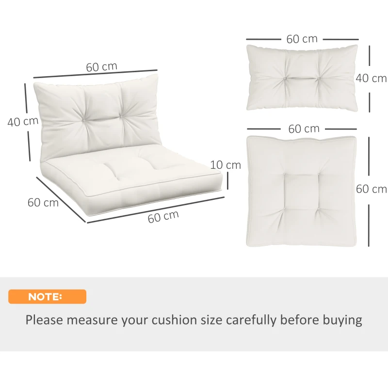 Best 2-Piece Seat Cushions Back Pillows Replacement, Patio Chair Cushions Set for Indoor Outdoor, White - Image 3