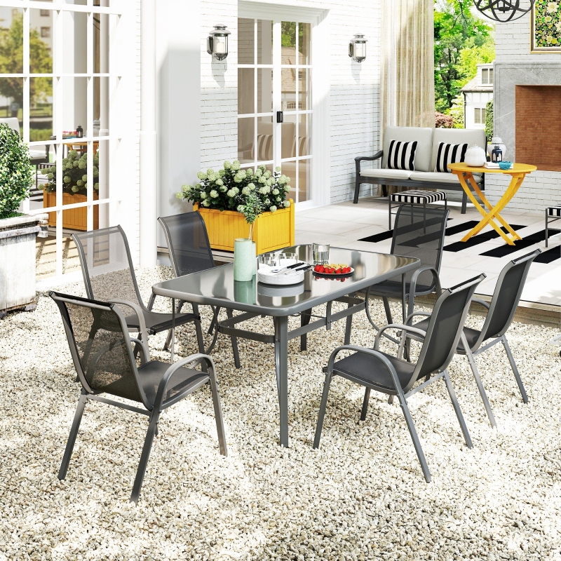 Best Seven-Piece Outdoor Dining Set - Charcoal Grey - Image 9