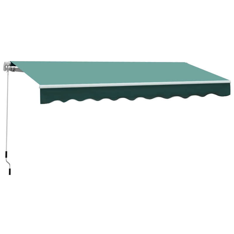 Best 3x2.5 m Sun Shade Canopy Garden Patio Manual Retractable Awning Canopy-Dark Green - Image 11
