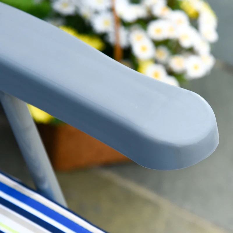 Best Reclining Garden Chair Set of 2, 5-Level Adjustable Zero Gravity Chairs with Cushions, Folding Sun Lounger Garden Recliner Chairs with Armrests for Outdoor, Patio, Blue Stripe - Image 8