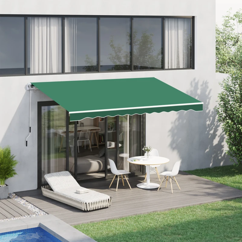 Best Manual Retractable Awning, size (4m x3m)-Green - Image 2