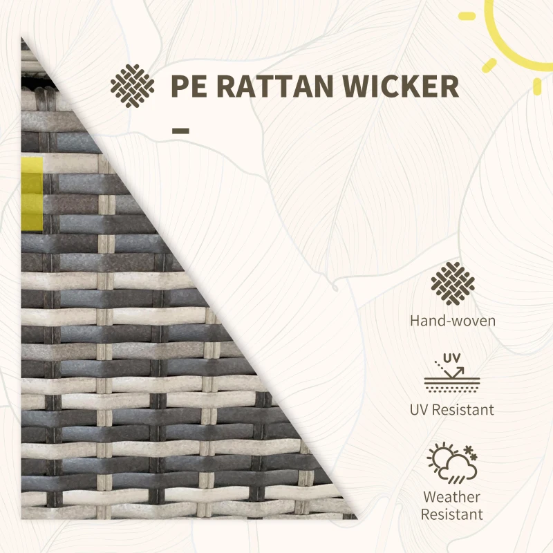 Best Seven-Piece Rattan Patio Furniture Set, with Cushions - Grey - Image 5