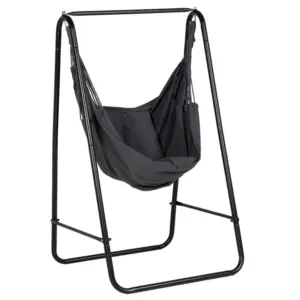 Best Hammock Chair with Stand, Hammock Swing Chair with Cushion, Dark Grey