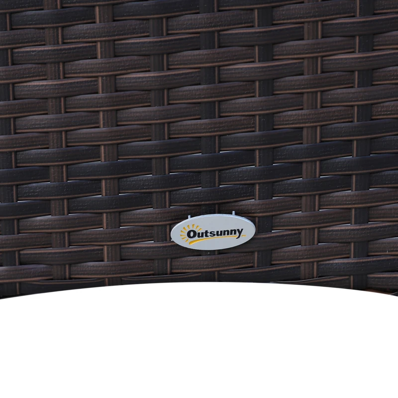 Best 6 Seater Rattan Dining Set with Cushions, Rattan Garden Furniture Set with 6 Armchairs, Rectangular Glass Top Table, Outdoor Dining Table and Chairs, Brown - Image 8