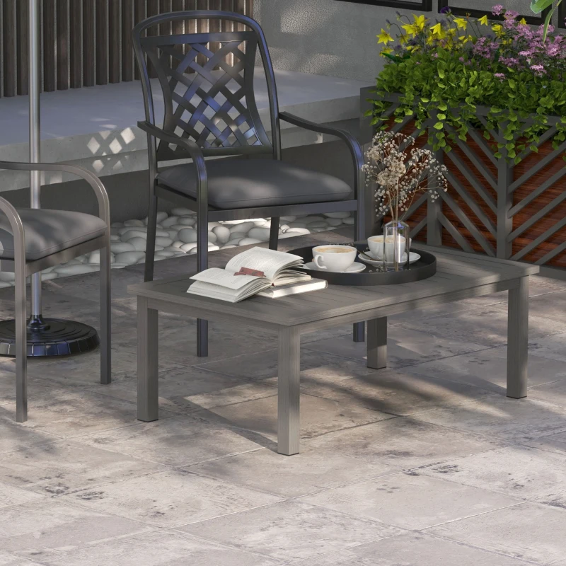Best 100cm x 60cm Aluminium Outdoor Coffee Table - Brown - Image 2